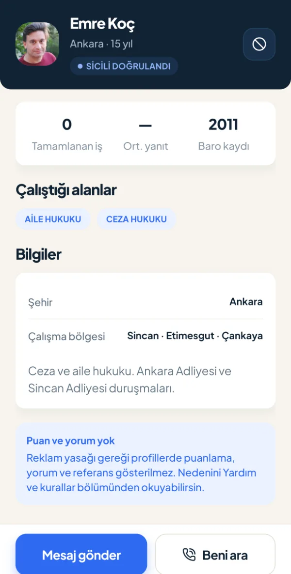 Doğru meslektaşı bul — ekran görüntüsü
