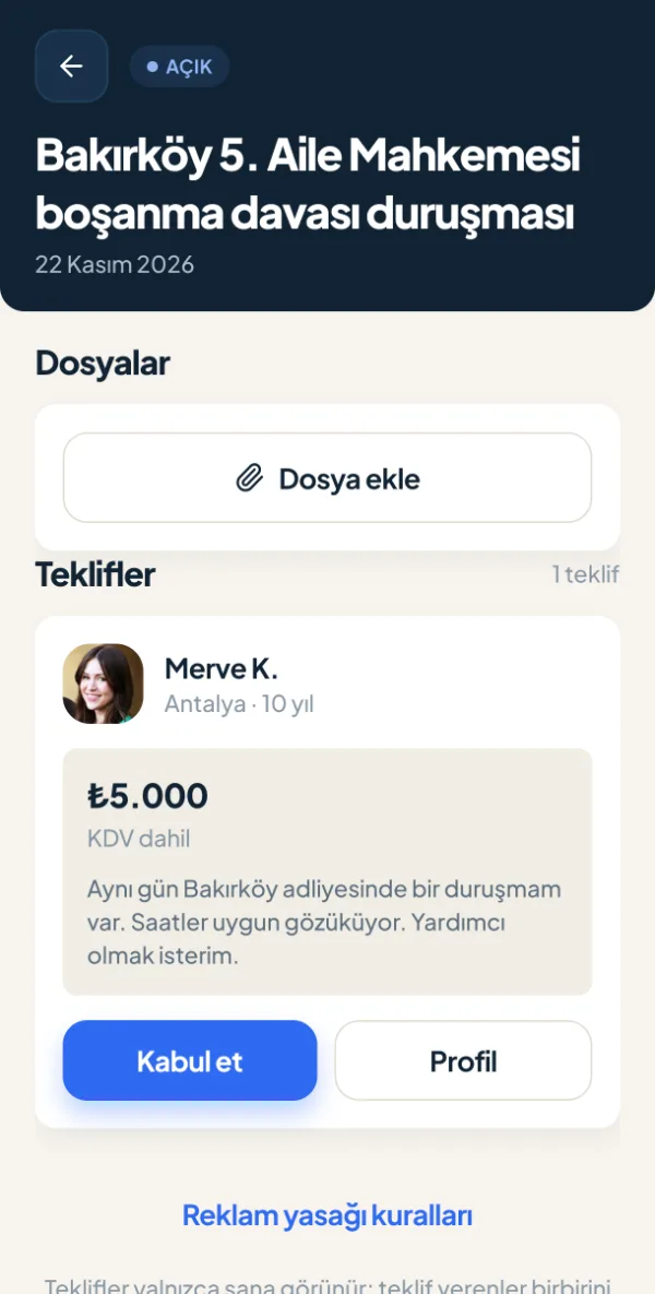 Talebim ekranı