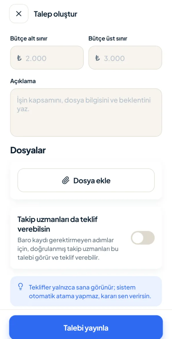 Ne istediğini net anlat — ekran görüntüsü